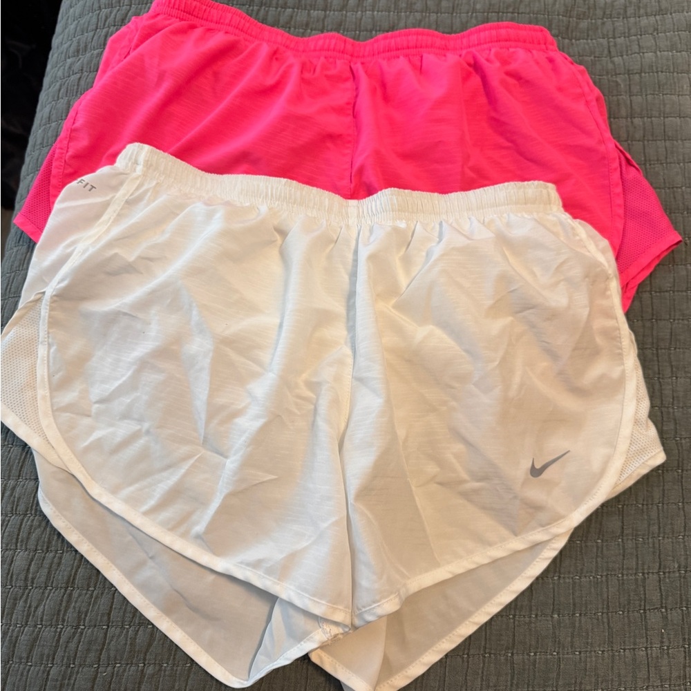 Nike Women's Athletic Shorts - Pink and White
